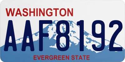 WA license plate AAF8192