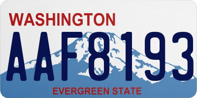 WA license plate AAF8193
