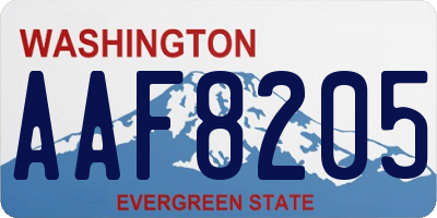WA license plate AAF8205