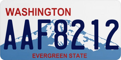 WA license plate AAF8212