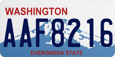 WA license plate AAF8216