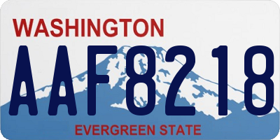 WA license plate AAF8218