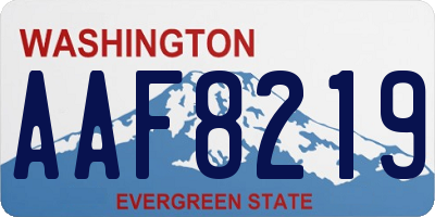 WA license plate AAF8219