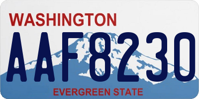 WA license plate AAF8230