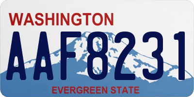 WA license plate AAF8231