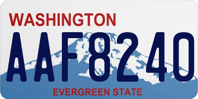 WA license plate AAF8240