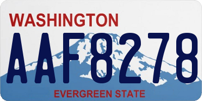 WA license plate AAF8278