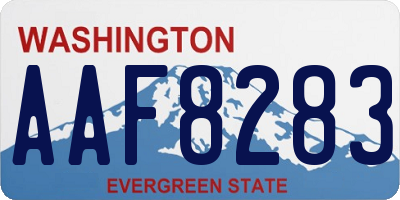 WA license plate AAF8283