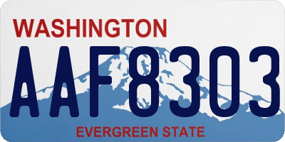 WA license plate AAF8303