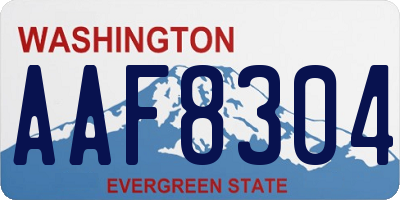 WA license plate AAF8304