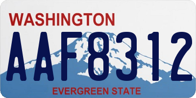 WA license plate AAF8312