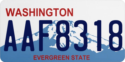 WA license plate AAF8318
