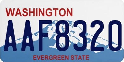 WA license plate AAF8320