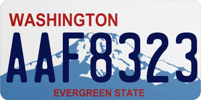 WA license plate AAF8323