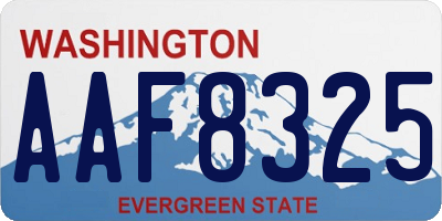WA license plate AAF8325