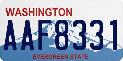 WA license plate AAF8331