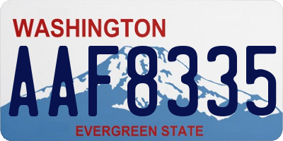 WA license plate AAF8335