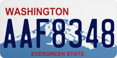 WA license plate AAF8348