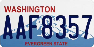 WA license plate AAF8357