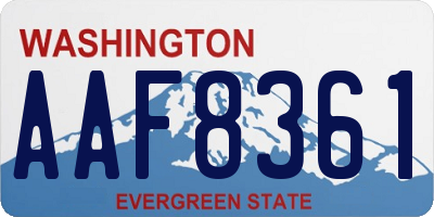 WA license plate AAF8361