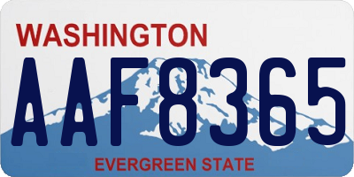 WA license plate AAF8365