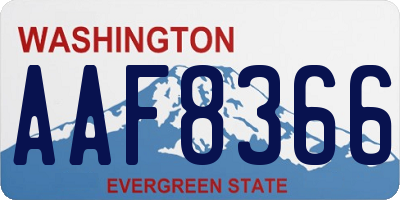 WA license plate AAF8366