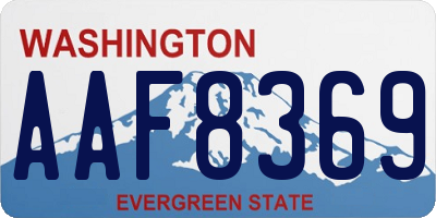 WA license plate AAF8369