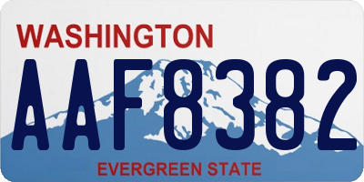 WA license plate AAF8382