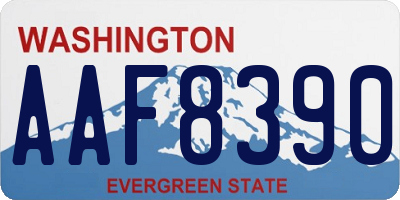 WA license plate AAF8390