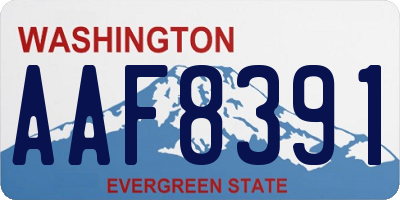 WA license plate AAF8391