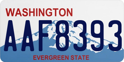 WA license plate AAF8393