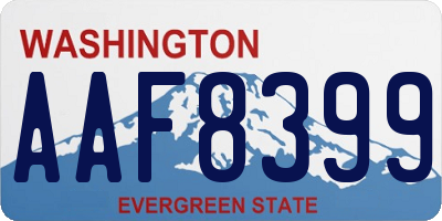 WA license plate AAF8399