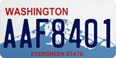 WA license plate AAF8401