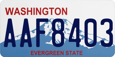 WA license plate AAF8403