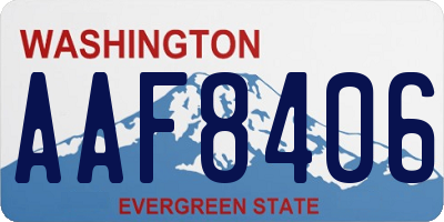 WA license plate AAF8406