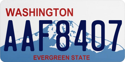 WA license plate AAF8407