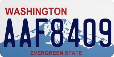 WA license plate AAF8409