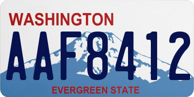 WA license plate AAF8412