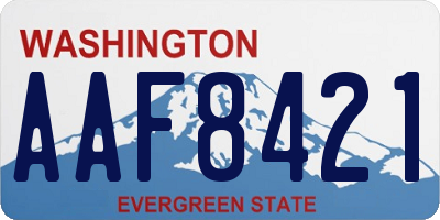 WA license plate AAF8421