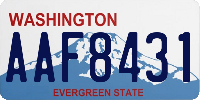 WA license plate AAF8431