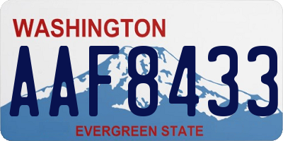 WA license plate AAF8433