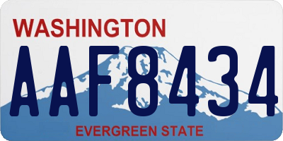 WA license plate AAF8434