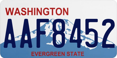 WA license plate AAF8452