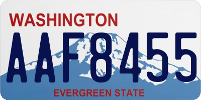 WA license plate AAF8455