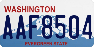 WA license plate AAF8504