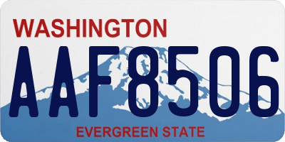 WA license plate AAF8506