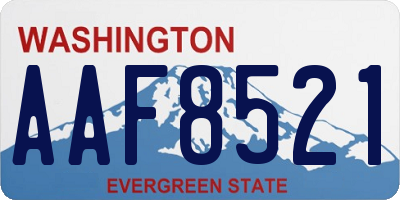 WA license plate AAF8521