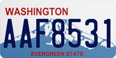 WA license plate AAF8531