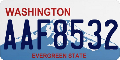 WA license plate AAF8532