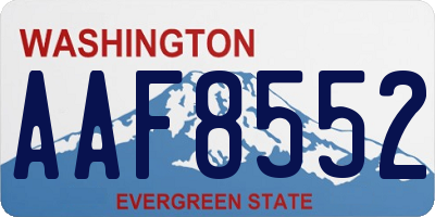 WA license plate AAF8552